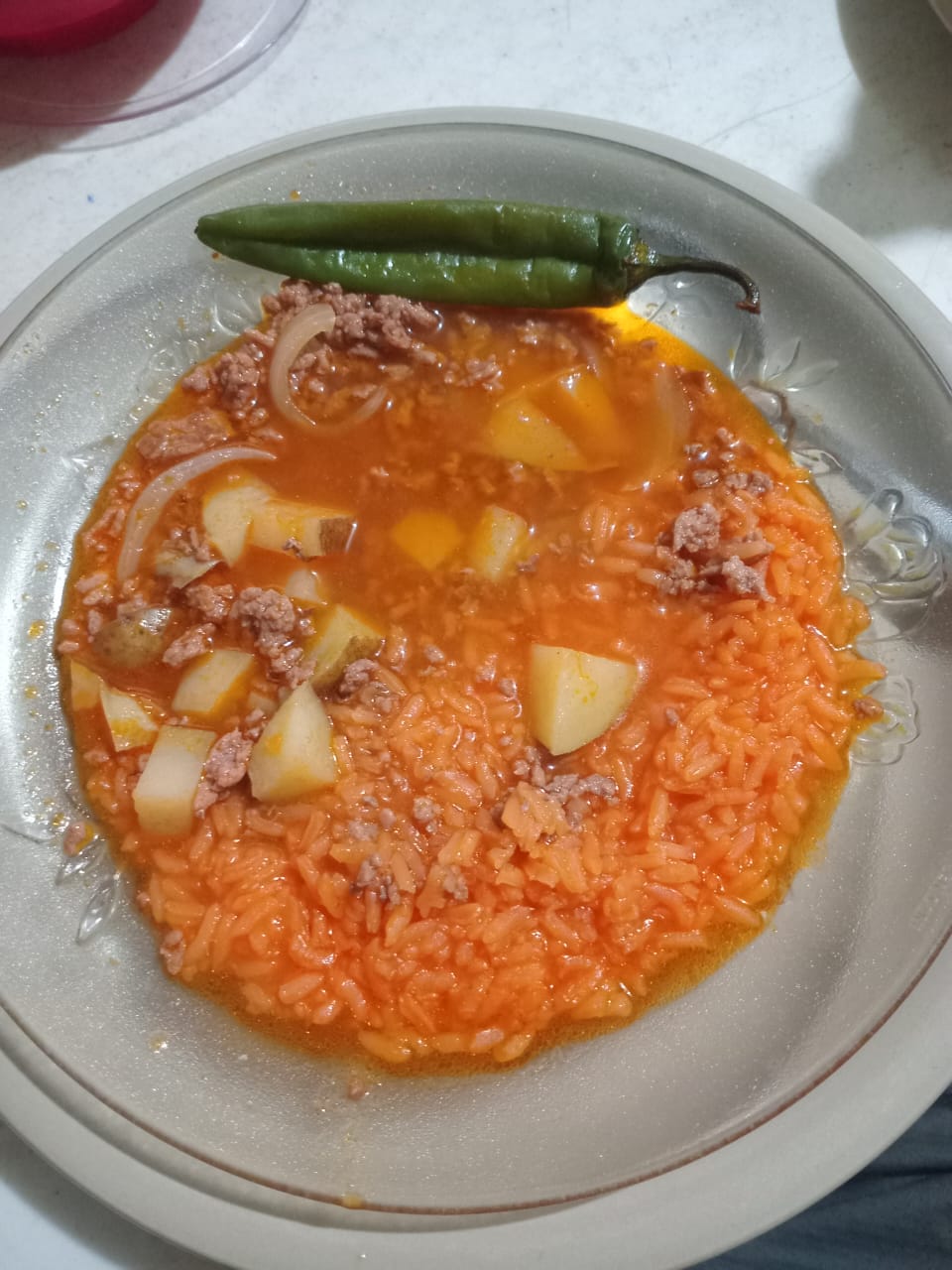 Carne molida con arroz